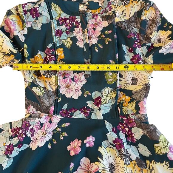 Aliyah Lace-Up Fit & Flare Romantic Floral Midi Dress Women’s XS - Picture 9 of 14